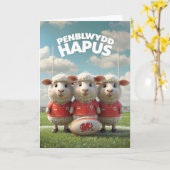 Welsh Happy Birthday Kaart (Gele Bloem)