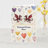 Welsh Happy Jubileum Kaart (Gele Bloem)