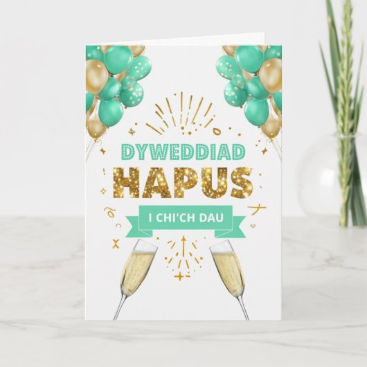 Welsh Happy Verloving Kaart (Voorkant)