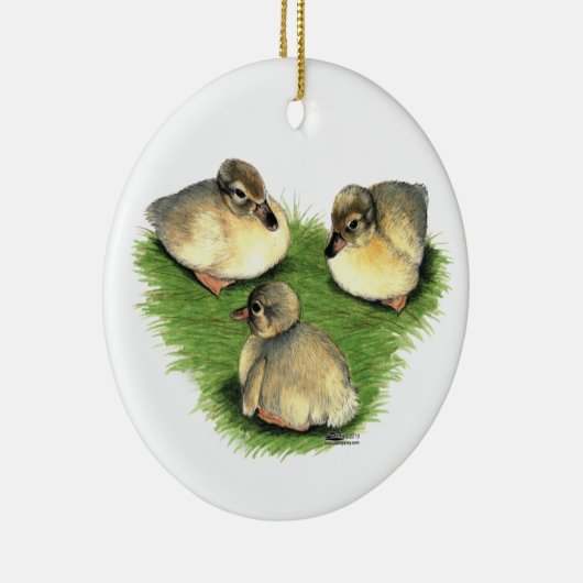 Welsh Harlequin Ducklings Keramisch Ornament (Rechts)