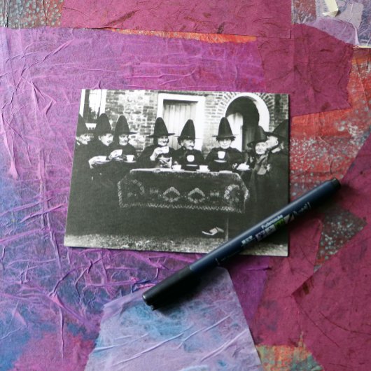 Welsh heksen hebben thee crone theatime briefkaart