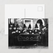 Welsh heksen hebben thee crone theatime feestdagenkaart (Voorkant / Achterkant)