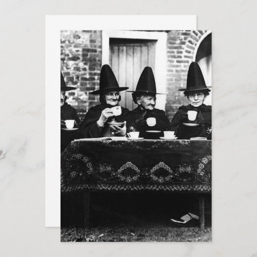 Welsh Heksen - Thee Partij Antiek Kaart (Voorkant / Achterkant)