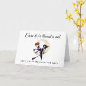 Welsh houdt van je naar de maan Halloween Kaart (Gele Bloem)