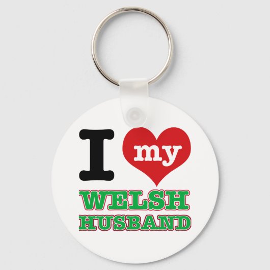 Welsh I hart design Sleutelhanger (Voorkant)