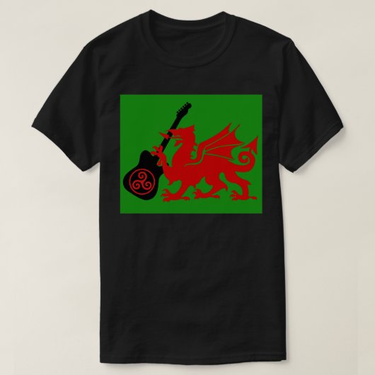 Welsh Keltische Guitar Dragon T-shirt (Design voorkant)