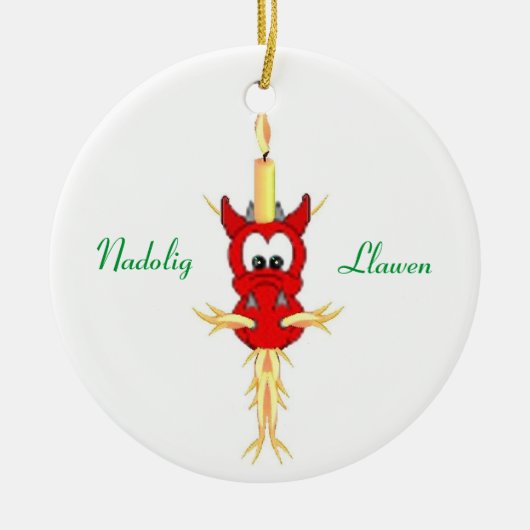 Welsh Kerstdragon Ornament (Voorkant)