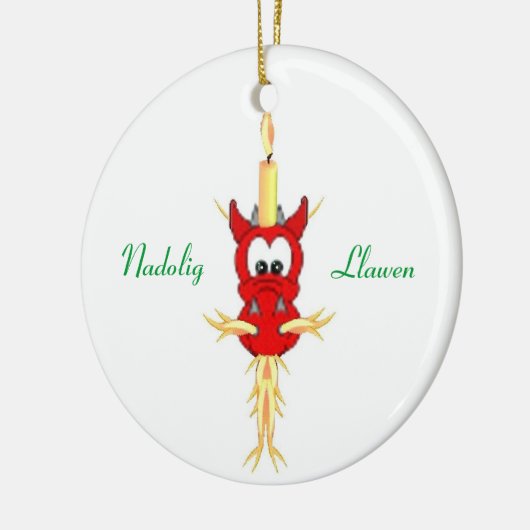 Welsh Kerstdragon Ornament (Links)