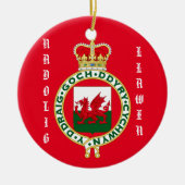 Welsh kerstversiering keramisch ornament (Voorkant)