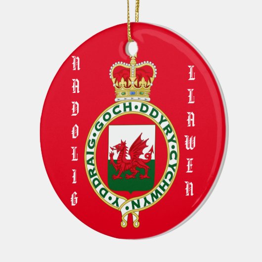 Welsh kerstversiering keramisch ornament (Links)