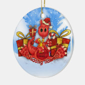 Welsh kerstversiering - Welsh Dragon Keramisch Ornament (Links)