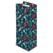 Welsh kostuum en emblemen, blauwe wijn geschenk ta wijn cadeautas (Achterkant Gekanteld)