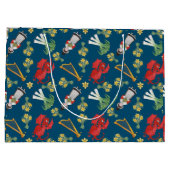 Welsh kostuum en emblemen op blauwe grote geschenk large cadeautasje (Achterkant)