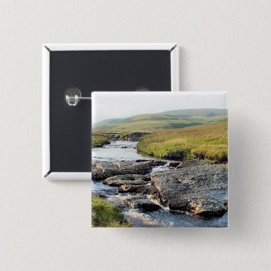 WELSH LANDSCAPE VIERKANTE BUTTON 5,1 CM (Voorkant /achterkant)
