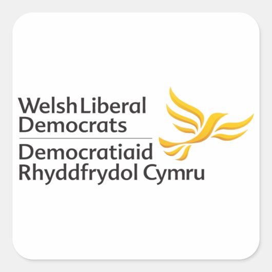 Welsh Liberal Democrats Logo - Cymru Vierkante Sticker (Voorkant)