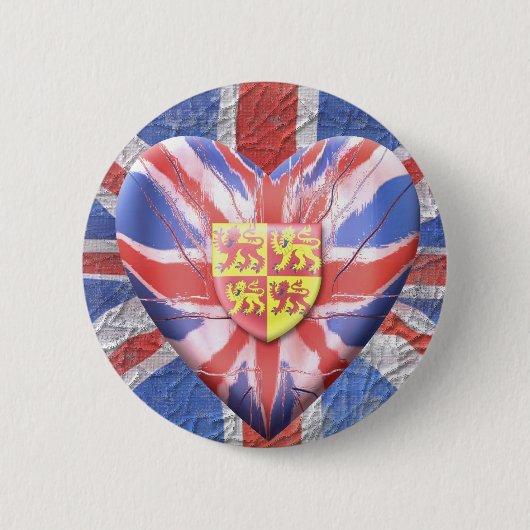 Welsh Lions Ronde Button 5,7 Cm (Voorkant)