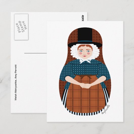 Welsh Matryoshka Briefkaart (Voorkant / Achterkant)