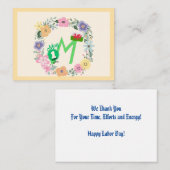 Welsh - May Day bedankjes Notitiekaartje (Voorkant / Achterkant)