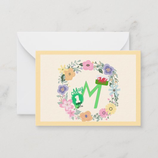 Welsh - May Day bedankjes Notitiekaartje (Voorkant)