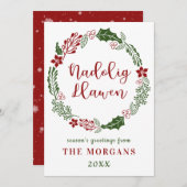 Welsh Merry Kerstmis, Aangepast Feestdagenkaart (Voorkant / Achterkant)