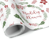 Welsh Merry Kerstmis Wreath, Nadolig Llawen Cadeaupapier (Rol Hoek)