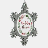 Welsh Merry Kerstmis Wreath, Nadolig Llawen Tin Sneeuwvlok Ornament (Links)