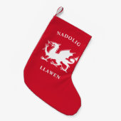 Welsh Merry Kerstry Simple Celtic Nadolig Llawen Kleine Kerstsok (Voorkant (Hangend))