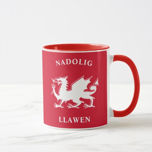 Welsh Merry Kerstry Simple Celtic Nadolig Llawen Mok (Rechts)