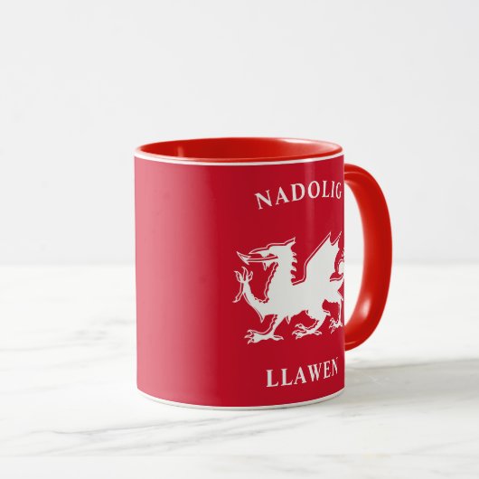 Welsh Merry Kerstry Simple Celtic Nadolig Llawen Mok (Voorkant rechts)