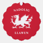 Welsh Merry Kerstry Simple Celtic Nadolig Llawen Ornament Kaart (Voorkant)