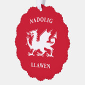 Welsh Merry Kerstry Simple Celtic Nadolig Llawen Ornament Kaart (Links)