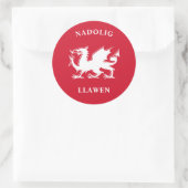 Welsh Merry Kerstry Simple Celtic Nadolig Llawen Ronde Sticker (Tas)