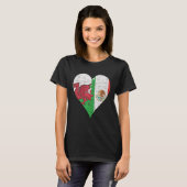 Welsh Mexican Flag Heart T-shirt (Voorkant volledig)