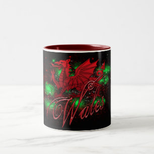 Welsh Mok, Dragon, Wales, St. David's Day Tweekleurige Koffiemok