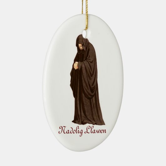 Welsh Monk kerstversiering Keramisch Ornament (Rechts)