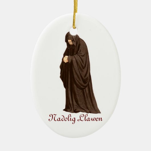 Welsh Monk kerstversiering Keramisch Ornament (Voorkant)
