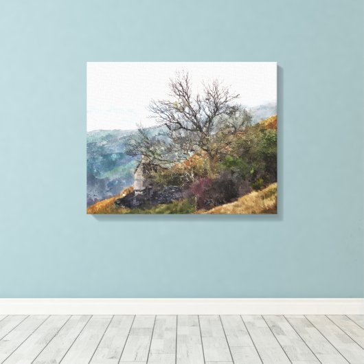 WELSH MOUNTAIN LANDSCAPE CANVAS AFDRUK (Insitu (Houten vloer))