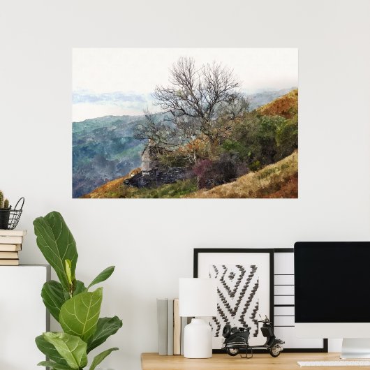 WELSH MOUNTAIN LANDSCAPE POSTER (Thuiskantoor)