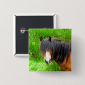 WELSH MOUNTAIN PONY VIERKANTE BUTTON 5,1 CM (Voorkant /achterkant)