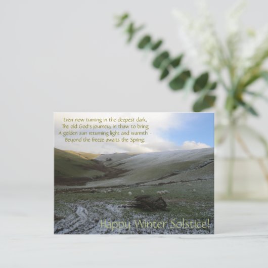 Welsh Mountains Winter Soltice Briefkaart (Staand voorkant)