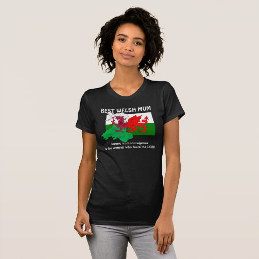  WELSH MUM Vlag van Wales T-shirt (Voorkant volledig)