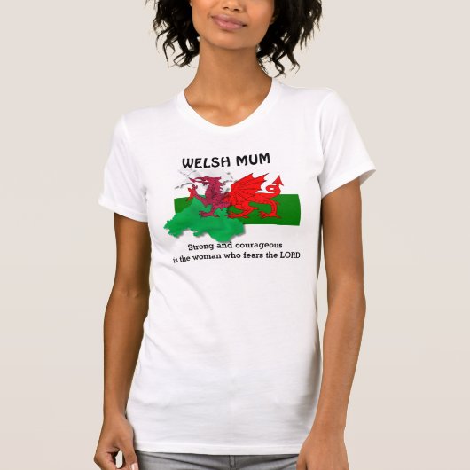 WELSH MUM Vlag van Wales T-shirt (Voorkant)