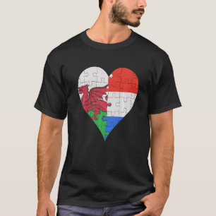 Welsh Nederlands Vlag Hart T-shirt
