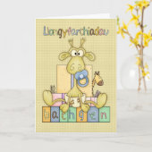 Welsh New Baby Boy Gefeliciteerd, Llangyfarchad Kaart (Gele Bloem)