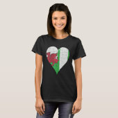 Welsh Nigerian Flag Heart T-shirt (Voorkant volledig)