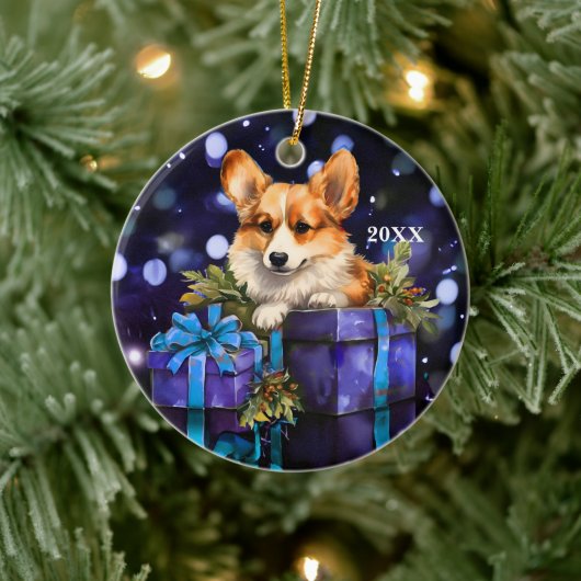 Welsh Pembroke Corgi Dog Christmas Ornament (Boom)