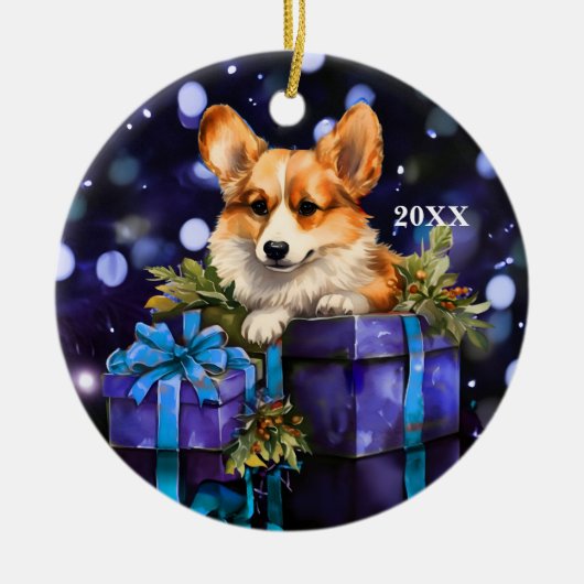Welsh Pembroke Corgi Dog Christmas Ornament (Voorkant)