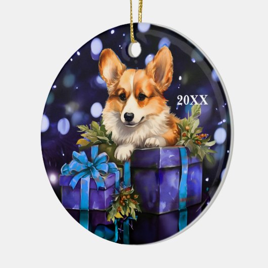Welsh Pembroke Corgi Dog Christmas Ornament (Links)