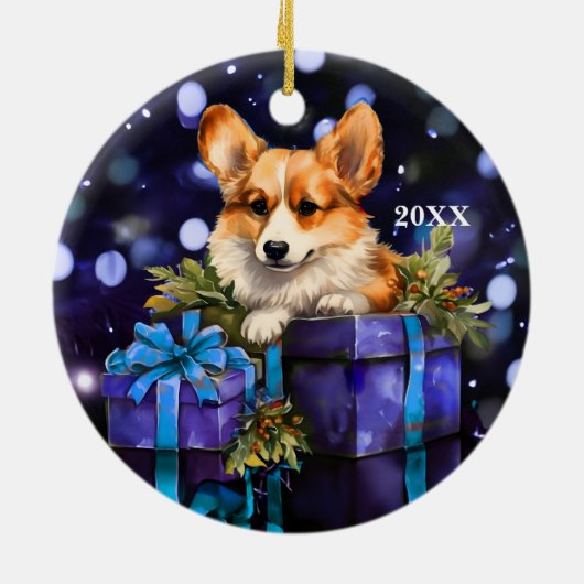 Welsh Pembroke Corgi Dog Christmas Ornament (Achterkant)