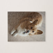 Welsh Pembroke corgi dog die op de houten vloer li Legpuzzel (Horizontaal)